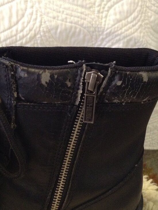VTG 2000 Harley 13M Leather Riding Boots with Skull Badge, Goodyear welts, Moto main image 5